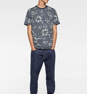 Floral And Stripe Print T-Shirt