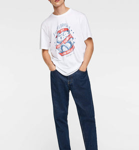 Printed Short Sleeve T-Shirt With A Round Neckline