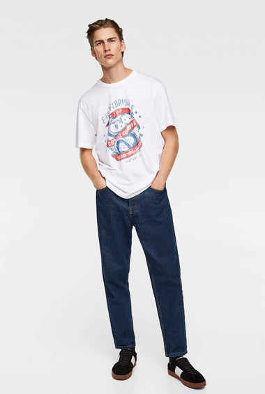 Printed Short Sleeve T-Shirt With A Round Neckline